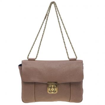 Pre Owned Chloe Brown Leather Large Elsie Shoulder Bag