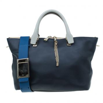 Pre Owned Chloe Black Leather Medium Baylee Tote Bag