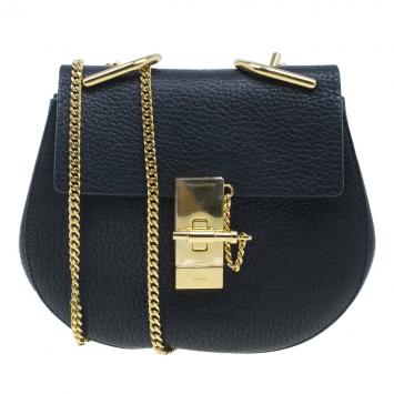 Pre Owned Chloe Black Leather Small Drew Shoulder Bag