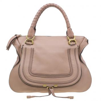 Pre Owned Chloe Beige Leather Large Marcie Shoulder Bag