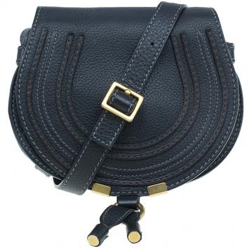 Pre Owned Chloe Black Leather Mini Marcie Crossbody Bag