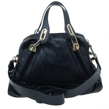Pre Owned Chloe Black Quilted Leather Medium Paraty Bag