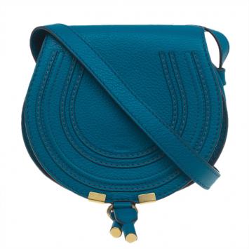مملوكة مسبقًا Chloe Blue Leather Mini Marcie Crossbody Bag