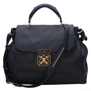 Pre Owned Chloe Black Leather Elsie Shoulder Bag