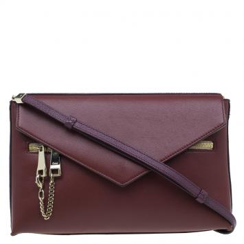 Pre Owned Chloe Burgundy Leather Cassie Crossbody Bag