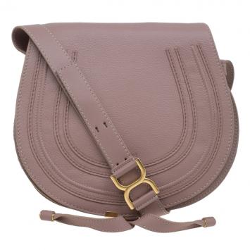Pre Owned Chloe Pink Pebbled Leather Medium Marcie Crossbody Bag