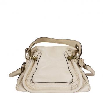 Pre Owned Chloe Ivory Leather Small Paraty Shoulder Bag