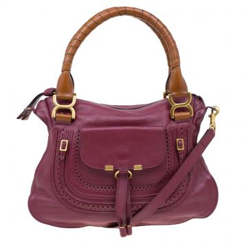 Pre Owned Chloe Burgundy Leather Medium Marcie Animation Shoulder Bag