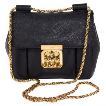 Pre Owned Chloe Black Leather Elsie Shoulder Bag