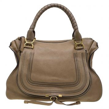 مملوكة مسبقًا Chloe Brown Leather Large Marcie Satchel
