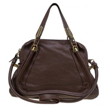Pre Owned Chloe Brown Leather Medium Paraty Shoulder Bag