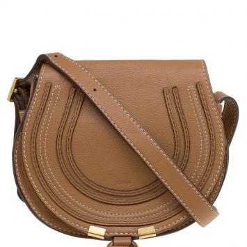Pre Owned Chloe Brown Leather Mini Marcie Crossbody Bag