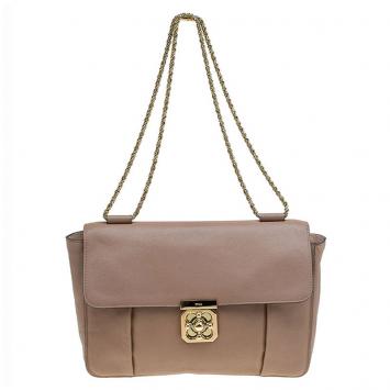 Pre Owned Chloe Brown Leather Large Elsie Shoulder Bag