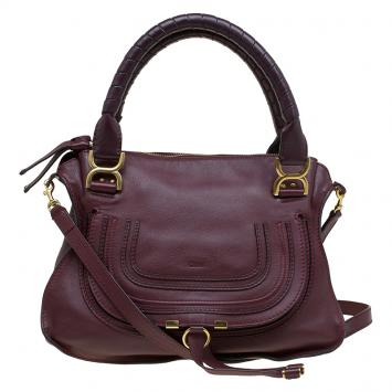 مملوكة مسبقًا Chloe Burgundy Leather Medium Marcie Satchel