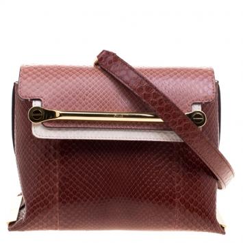 Pre Owned Chloe Multicolor Python Small Clare Shoulder Bag