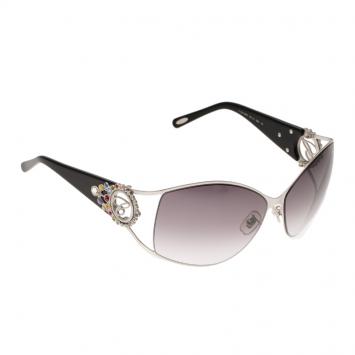 Pre Owned Chopard Silver SCH 805S Embellished Round Sunglasses