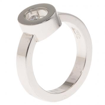 Pre Owned Chopard Very Chopard Diamond White Gold Ring Size 52