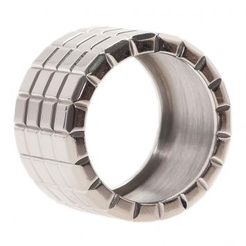 Pre Owned Chopard Ice Cube White Gold Wide Band Ring Size 55