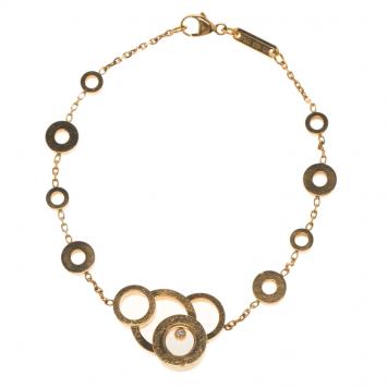 Pre Owned Chopard Happy Diamonds Bubbles 18k Rose Gold Bracelet 17cm