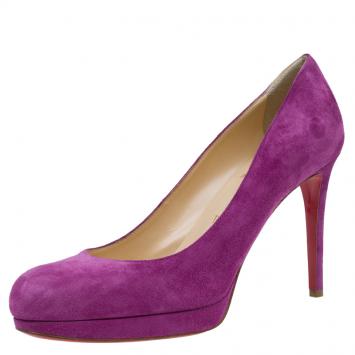Pre Owned Christian Louboutin Pink Suede New Simple Pumps Size 38