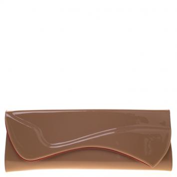 Pre Owned Christian Louboutin Beige Patent Leather Pigalle Clutch