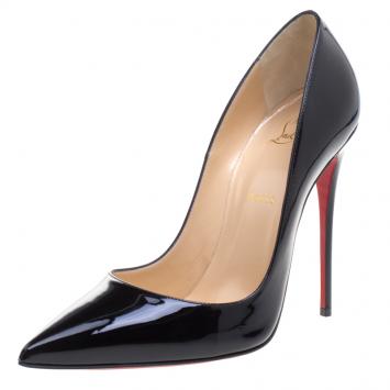 Pre Owned Christian Louboutin Black Patent Leather So Kate Pumps Size 40