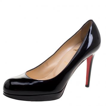 Pre Owned Christian Louboutin Black Patent Leather New Simple Pumps Size 37