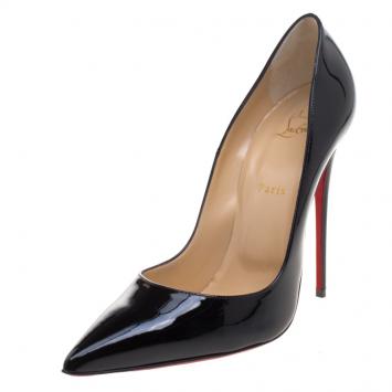 Pre Owned Christian Louboutin Black Patent Leather So Kate Pumps Size 42