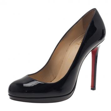 Pre Owned Christian Louboutin Black Patent Neofilo Pumps Size 37