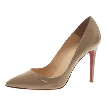 Pre Owned Christian Louboutin Beige Pigalle Pumps Size 39.5