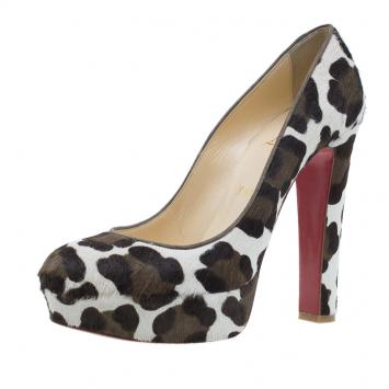 Pre Owned Christian Louboutin Pony Hair Bibi Platform Pumps Size 39