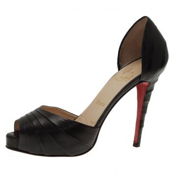 Pre Owned Christian Louboutin Black Leather Armadillo D'orsay Pumps Size 39