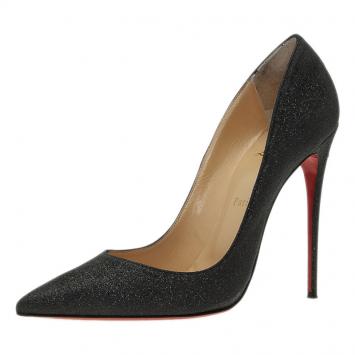 Pre Owned Christian Louboutin Black Glitter So Kate Pumps Size 40.5