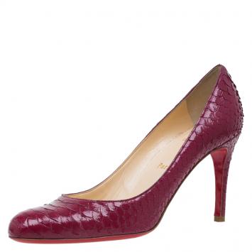 Pre Owned Christian Louboutin Pink Python Lucido Fifi Pumps Size 36.5