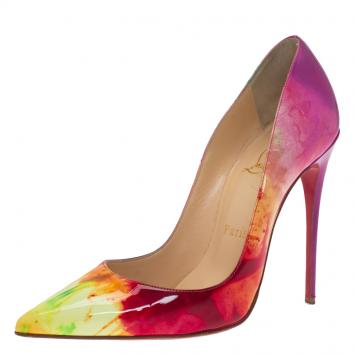 Pre Owned Christian Louboutin Tie Dye Patent So Kate Pumps Size 36