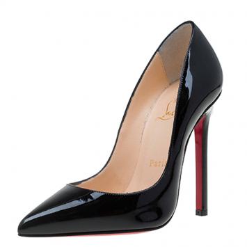 Pre Owned Christian Louboutin Black Patent Pigalle Pumps Size 35