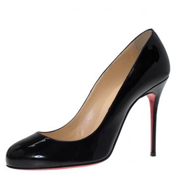 Pre Owned Christian Louboutin Black Patent Fifi Pumps Size 39
