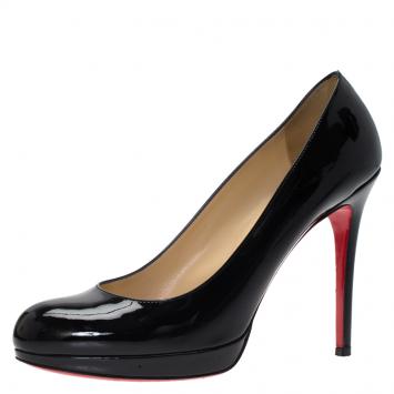 Pre Owned Christian Louboutin Black Patent New Simple Pumps Size 39