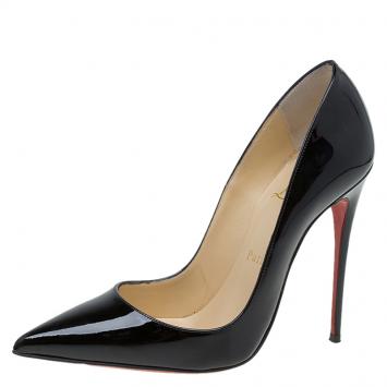 Pre Owned Christian Louboutin Black Patent So Kate Pumps Size 37