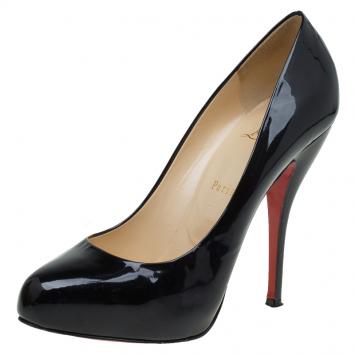 Pre Owned Christian Louboutin Black Patent Fifi Pumps Size 39