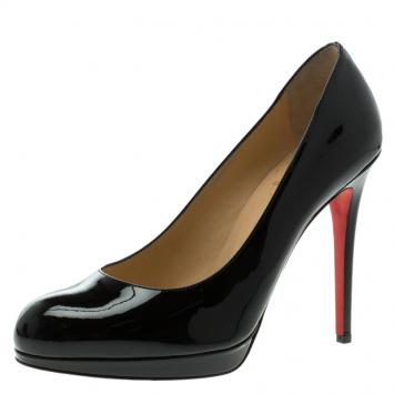 Pre Owned Christian Louboutin Black Patent New Simple Pumps Size 39