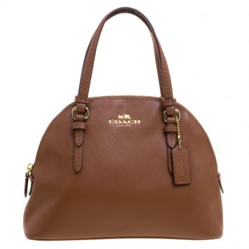 Pre Owned Coach Brown Leatehr Small Peyton Satchel