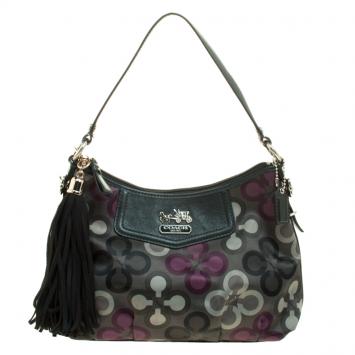 Pre Owned Coach Multicolor Satin Shoulder Bag