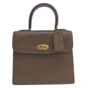 Pre Owned Coach Brown Leather Top handle satchel 