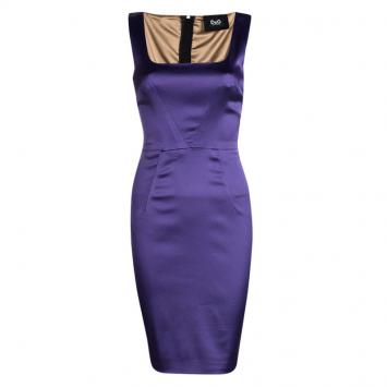 Pre Owned D&G Purple Satin Bodycon Sleeveless Dress M