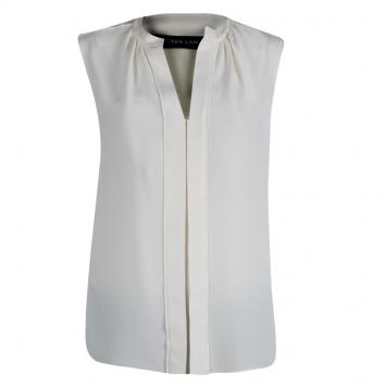 Pre Owned Derek Lam Cream Silk  Sleeveless Top M