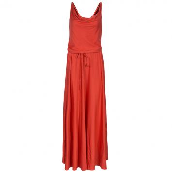 Pre Owned Diane von Furstenberg Orange Tadd Silk Maxi Dress XS