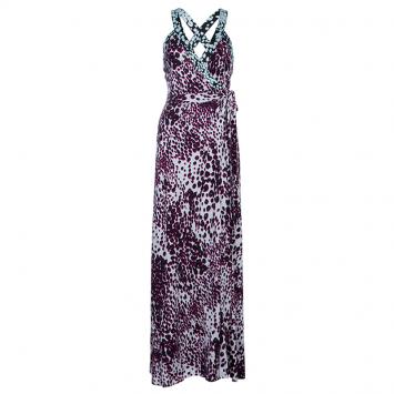 Pre Owned Diane von Furstenberg Samson Printed Maxi Wrap Dress M