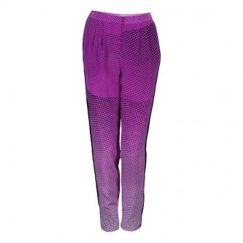 Pre Owned Diane Von Furstenberg Pink Silk Speckle Print Madison Pants M