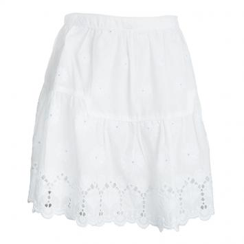 Pre Owned Diane Von Furstenberg White Cotton Sadey Eyelet Skirt XS